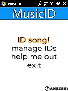 Schermata principale di MusicID